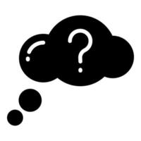 cloud faq vector glyph icon, school and education icon