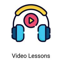 video lecciones icono de línea de color aislado sobre fondo blanco