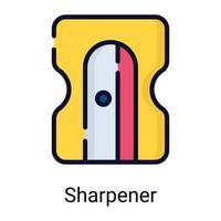 sharpener color line icon isolated on white background vector