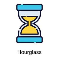 hourglass, sand clock color line icon isolated on white background vector