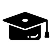 graduation hat vector glyph icon, school and education icon