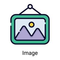 icono de línea de color de imagen aislado en fondo blanco vector