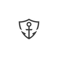 Anchor shield. Vector logo icon template