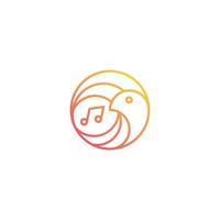 Bird song, sound, vocal. Vector logo icon template
