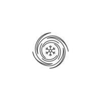 Blizzard, snow storm. Vector icon template