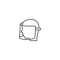 Face shield, transparent plastic mask for protect virus. Vector icon template