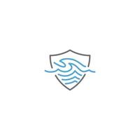 protección contra inundaciones, protección contra olas. plantilla de icono de logotipo vectorial vector