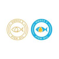 Fish oil, omega 3 label. Vector icon template