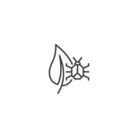 Plant pest, harmful insect, tick or bug, leaf. Vector icon outline template