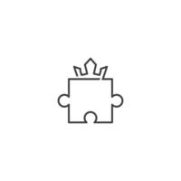 Puzzle king crown. Vector logo icon template