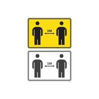 Social distancing sign. Vector icon template