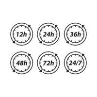 Set of hour clock shipping time on progress. Vector icon template