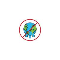 Stop global warming. Vector icon template