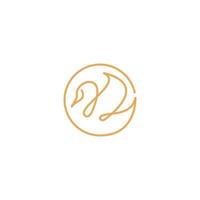 Swan duck one line. Vector logo icon template