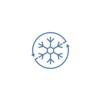 Snowflake with arrow rotation. Vector icon template