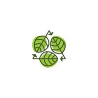 Zero waste, leaf recycle. Vector icon template