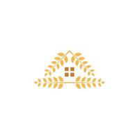 Wheat house, wheat farm. Vector icon template