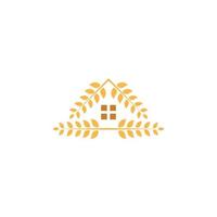 Wheat house, wheat farm. Vector icon template