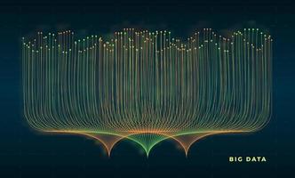 Abstract data technology background connected with lines and dots. vector