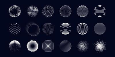 Abstract circular element sets. Technology background element design vector