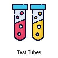 test tube color line icon isolated on white background vector