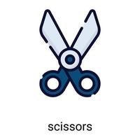 scissors color line icon isolated on white background vector