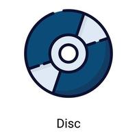 disco, icono de línea de color de cd aislado en fondo blanco