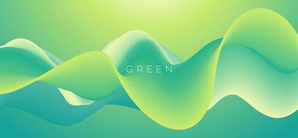 Abstract background with green gradient dynamic wave vector