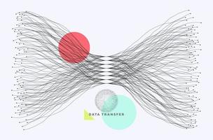 Abstract data technology background connected with lines and dots vector