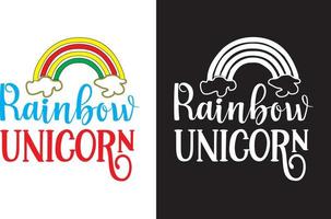 rainbow unicorn design vector