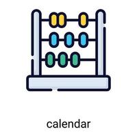 abacus, calculator color line icon isolated on white background vector