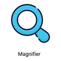 magnifier, search color line icon isolated on white background vector