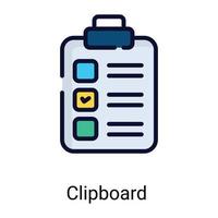 clipboard color line icon isolated on white background vector