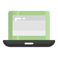 laptop vector flat icon, school and education icon