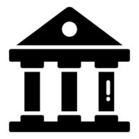 bank building vector glyph icon, school and education icon