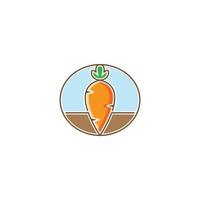 granja de zanahorias. plantilla de icono de logotipo vectorial vector