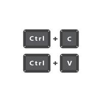 copiar y pegar, botón ctrl c y ctrl v. plantilla de icono de vector