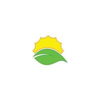Photosynthesis, sun and plant. Vector icon template