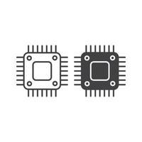 Processor chip, circuit. Vector icon template