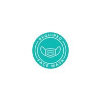 Required using face mask. Vector icon template