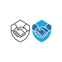 Protect deal, handshake shield. Vector icon template