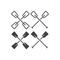 Set of kayak paddle. Vector icon template
