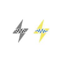 thunder bolt sound wave, electric pulse . Vector logo icon template
