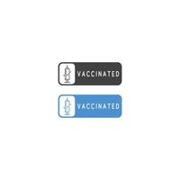 Vaccinated stamps, label. Vector icon template