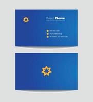 Blue yellow background pattern business card tempalte vector