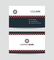 red black check block minimal business card template vector