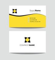 Yellow black stylish simple minimal business card template vector