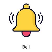 bell, alarm color line icon isolated on white background vector