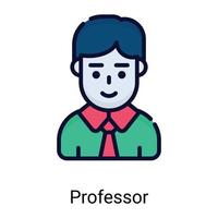 icono de línea de color del profesor aislado sobre fondo blanco vector