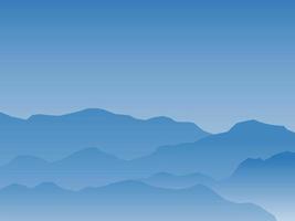 Gradient blue mountain and blue sky illustration vector